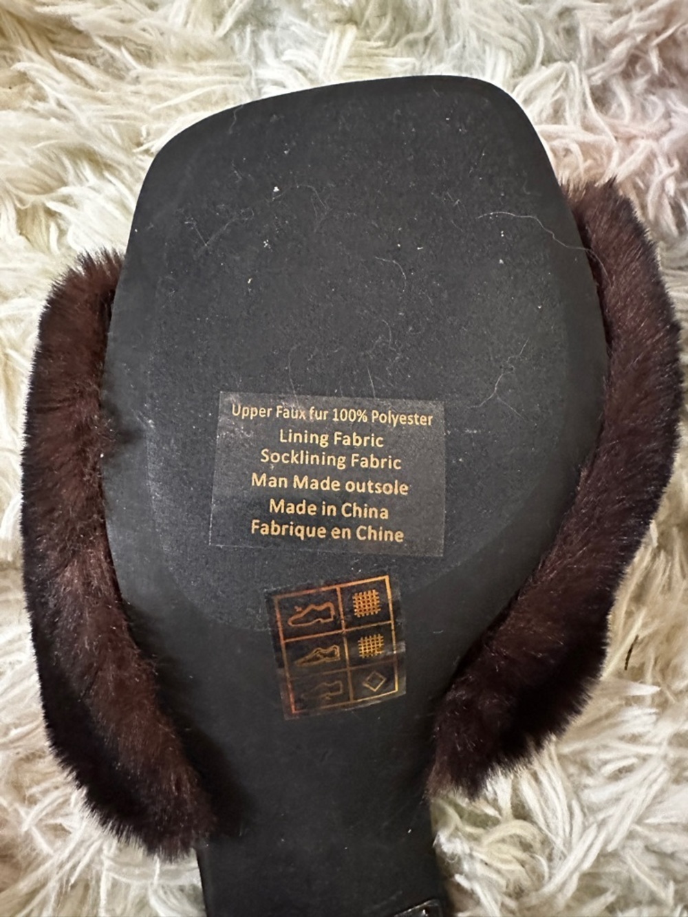 New Jeffrey Campbell Utopic Brown Faux Fur Heel Slide Sandal Size 7 - Picture 5 of 7